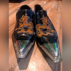 Antonio Zengara Black Leather Men’s Wingtip/brogue Dress Size 10